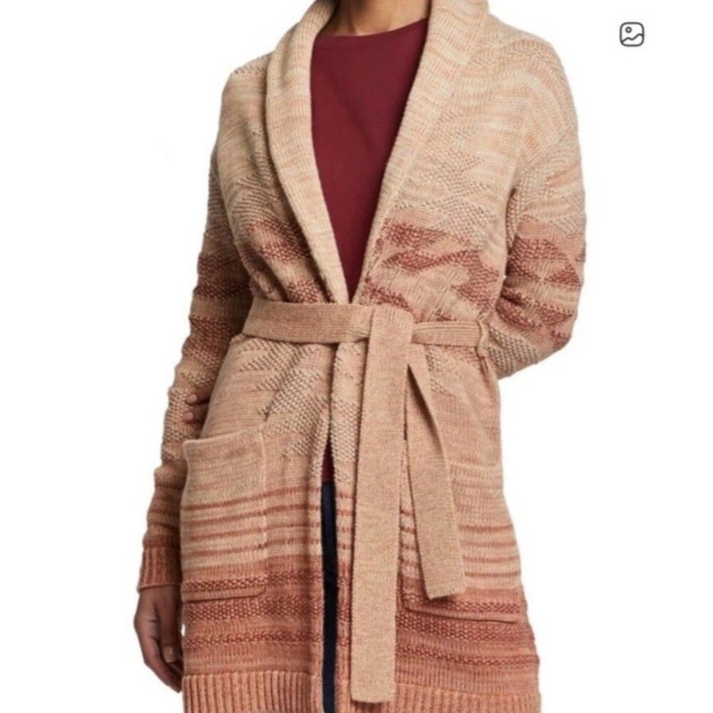 Pendleton Monterey Cardigan Sweater Womens XL Belted Aztec Southwestern Cotton